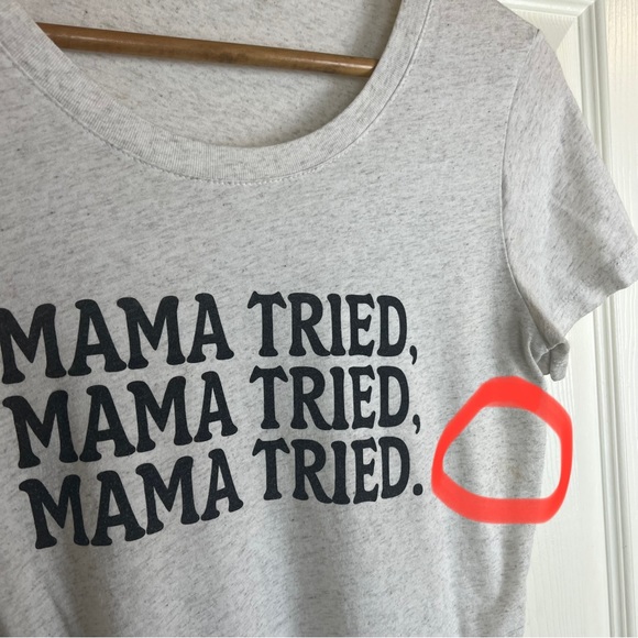 Basic “Mama Tried” White / Light Gray T-shirt - Picture 5 of 8